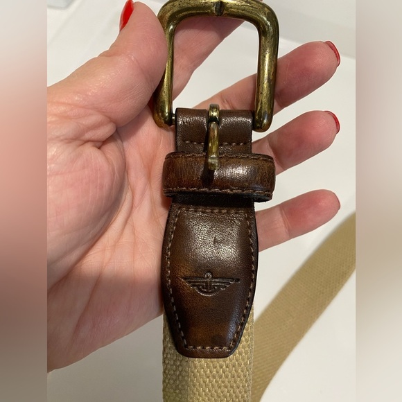 Mens tan and‎ leather belt - Picture 1 of 6